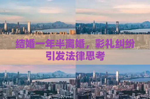 结婚一年半离婚，彩礼纠纷引发法律思考