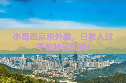小哥跑京东外卖，日收入过千的秘密揭晓！