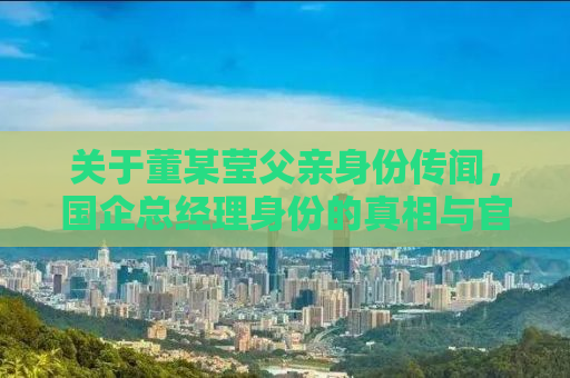 关于董某莹父亲身份传闻，国企总经理身份的真相与官方回应